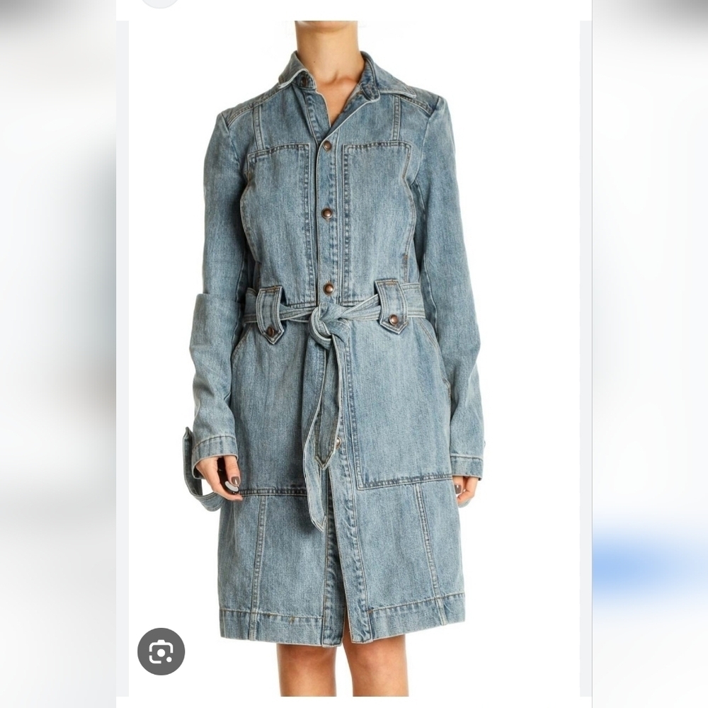 Free People Womens Denim Jean Button Up Dress Size XS - Picture 1 of 8